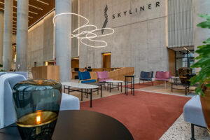 Skyliner building at Prosta 67. Lobby (photo courtesy of Karimpol)